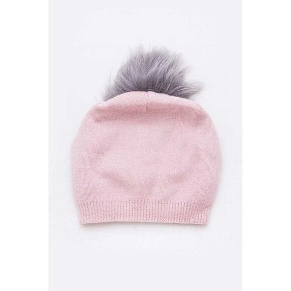 Raccoon Fur Pom Cashmere Blend Slouchy Beanie main image 8